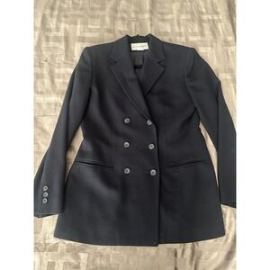 VTG 90's Evan-Picone Blazer Womens 10 Blk Double Breasted Notch Lapel Lined USA